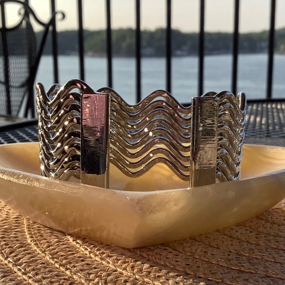 Silver Bangle Cuff Bracelet - Picture 2 of 9